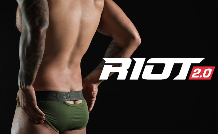 Prodyšné slipy z mikrovlákna AussieBum RIOT 2.0 Brief Army1 - kópia_729px